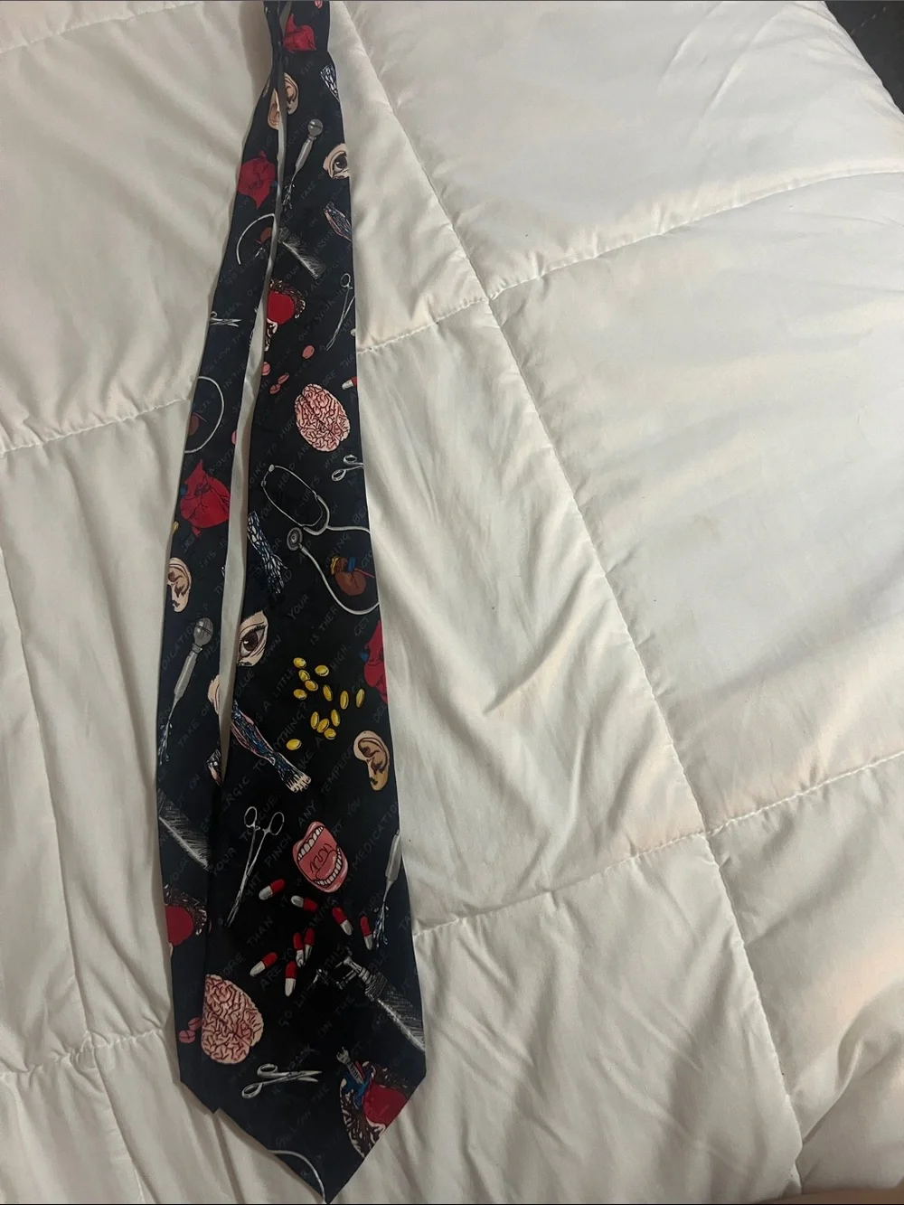 Nicole Miller vintage Navy color Medical Print Accent Tie(#38)
